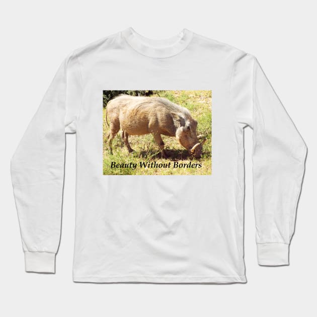 Beauty Without Borders Wart Hog Long Sleeve T-Shirt by HutzcraftDesigns